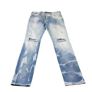 PRPS Le Sabre Lightwash Pain Splatter Distressed Stretch Jeans Size 36x33